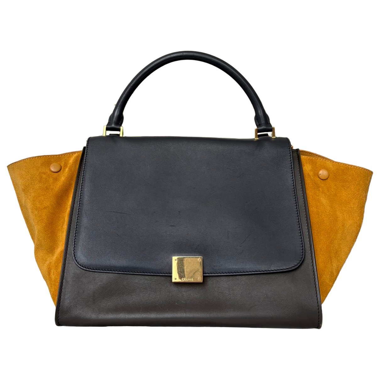 Trapèze leather handbag