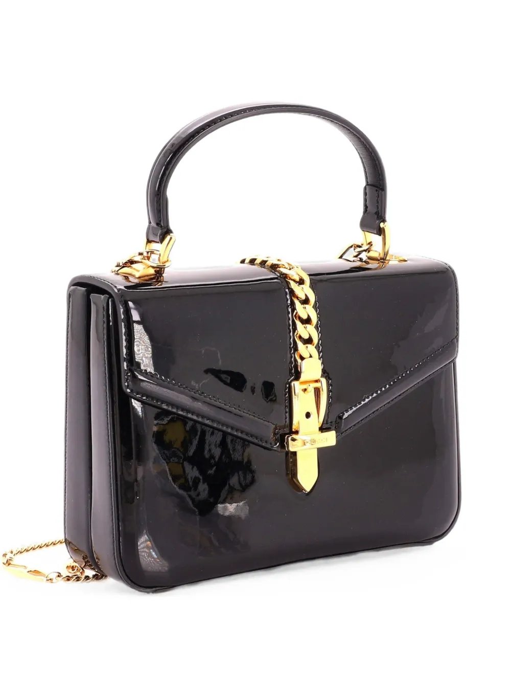 Sylvie 1969 Top Handle Bag Patent Mini satchel