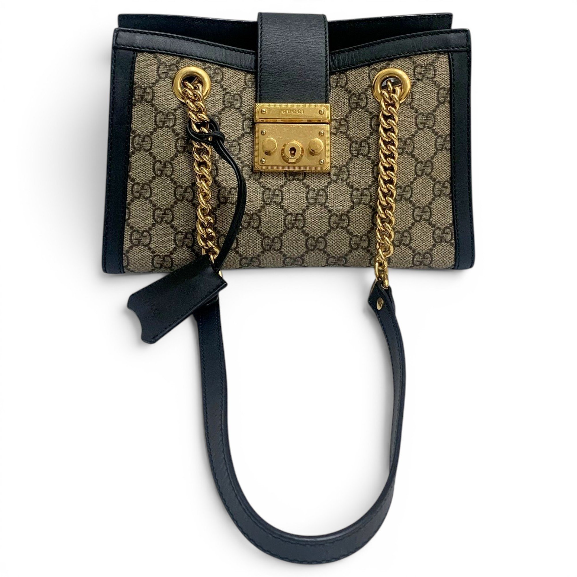 Padlock leather handbag