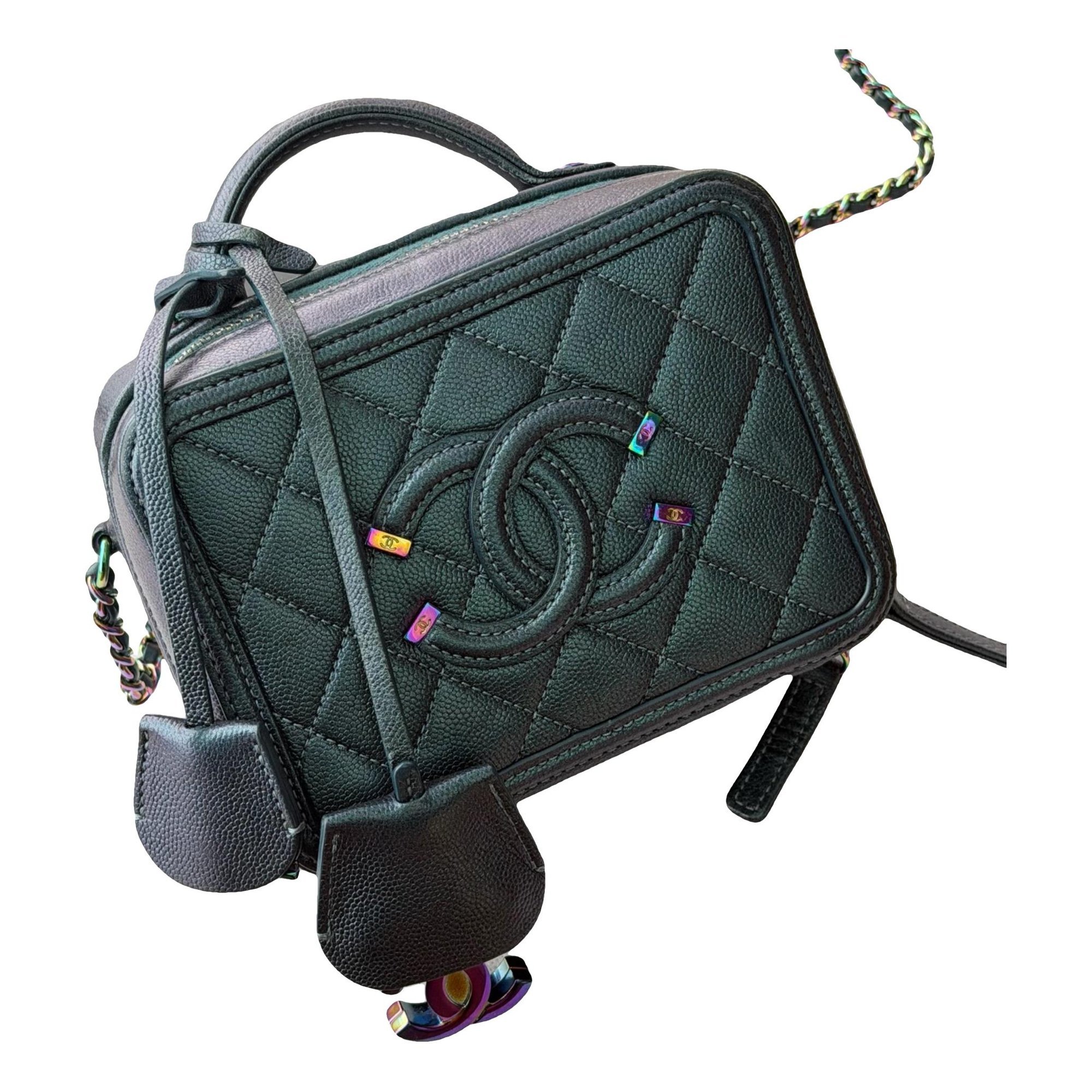 Vanity leather handbag
