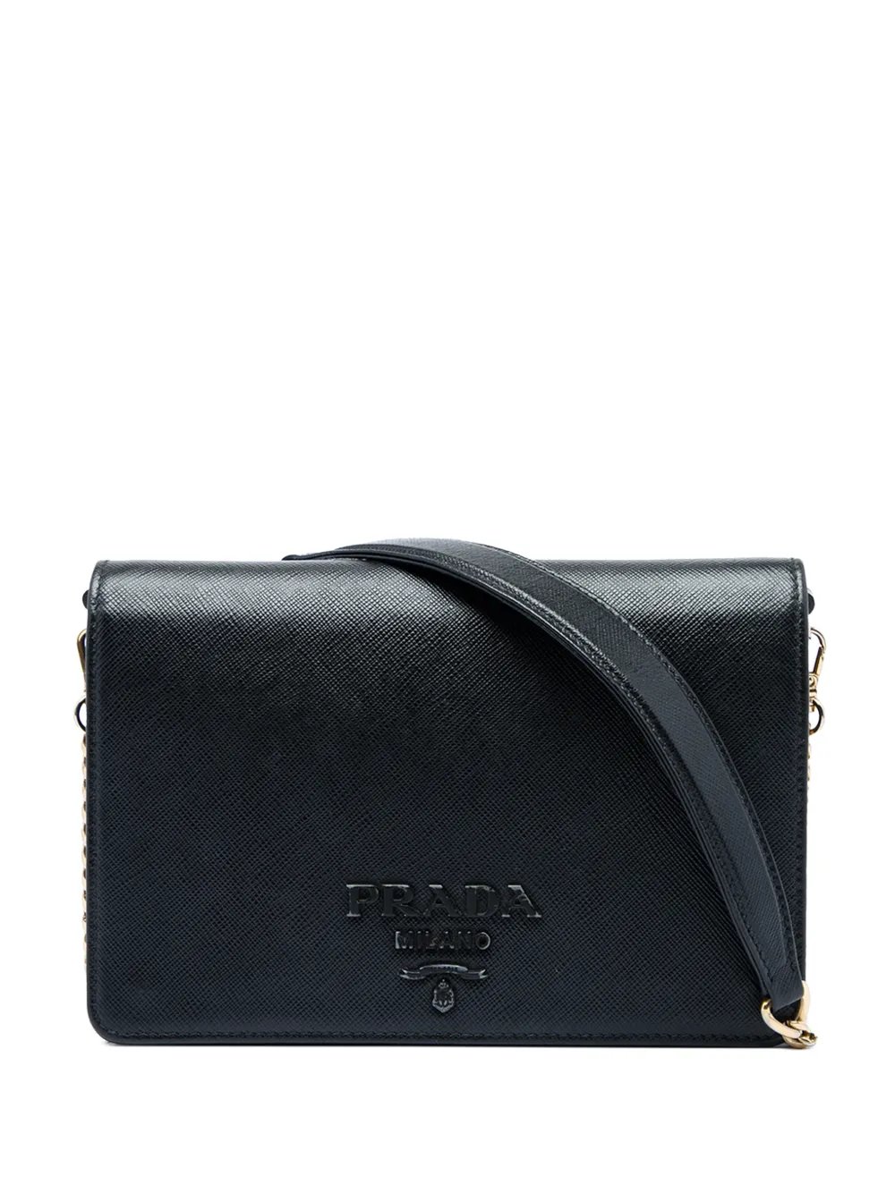 2013-2026 Saffiano Lux Monochrome Wallet on Chain crossbody bag