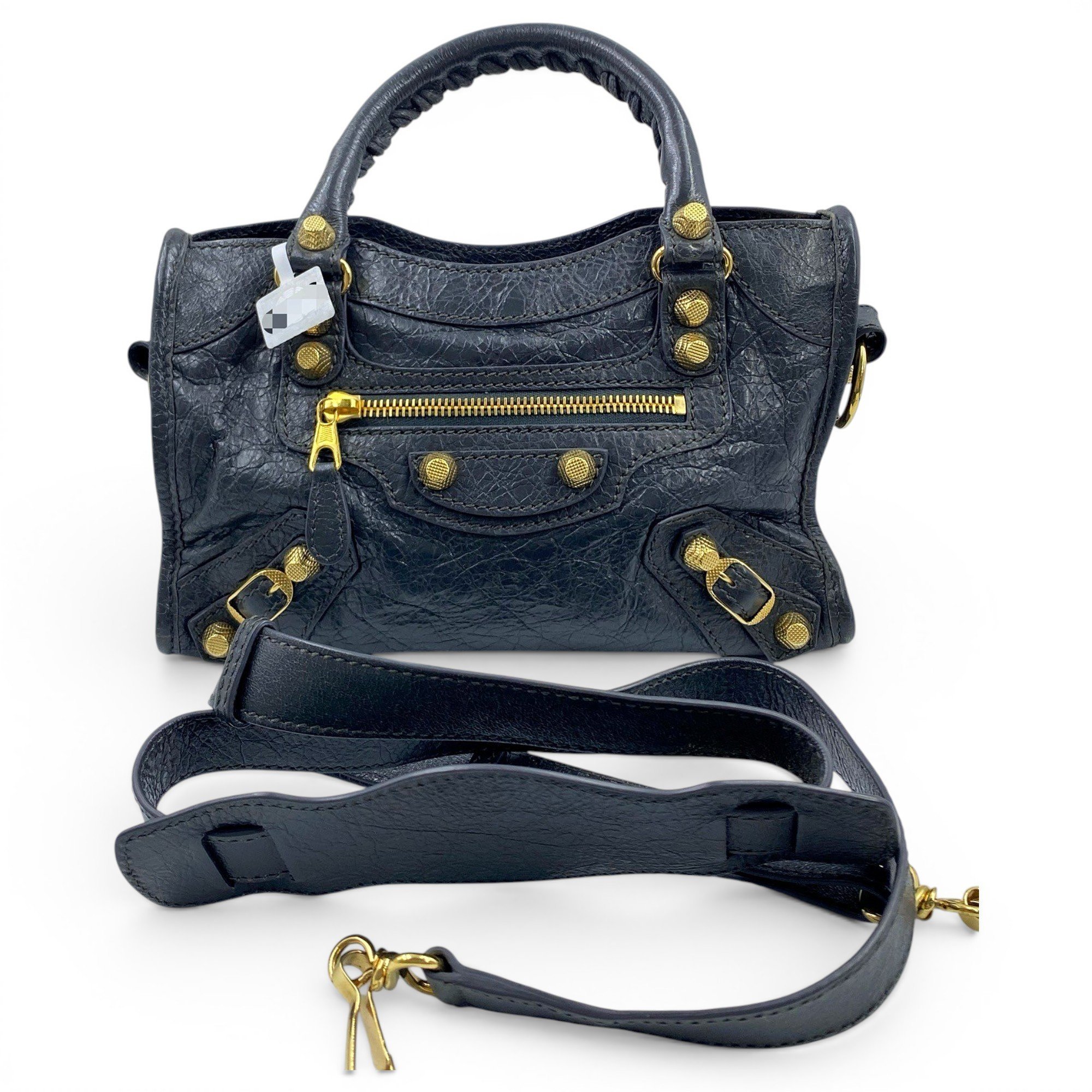 City leather handbag