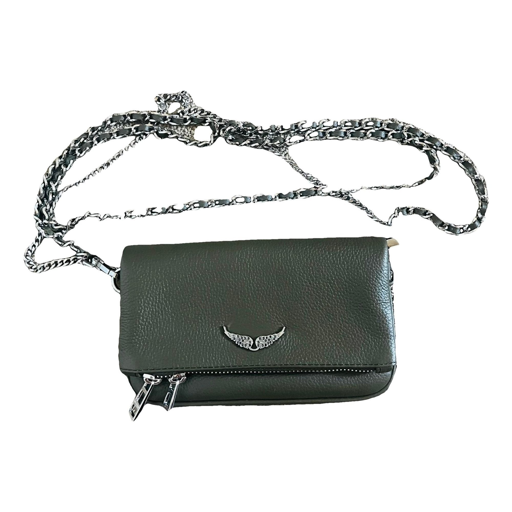 Rock leather clutch bag
