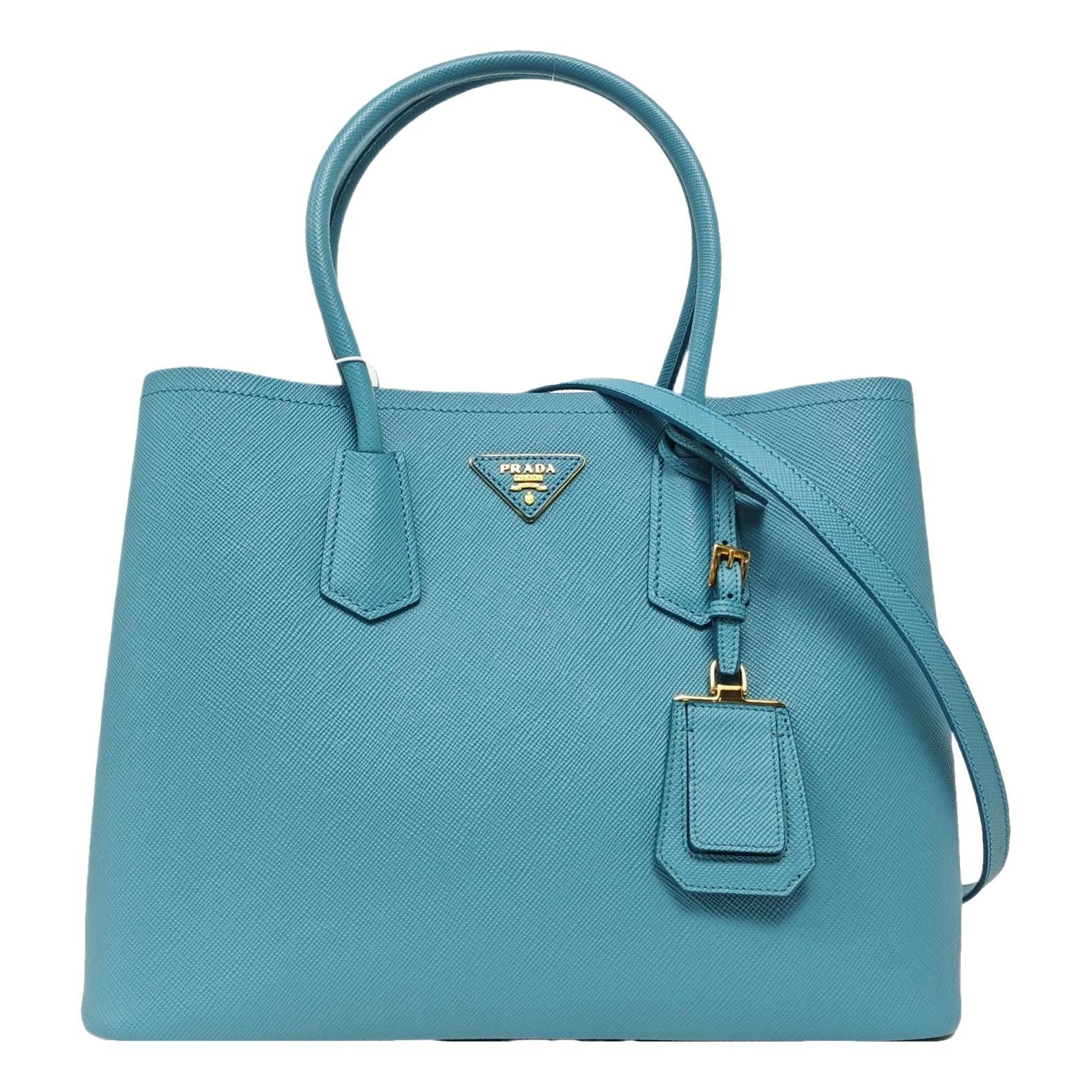 Double leather handbag