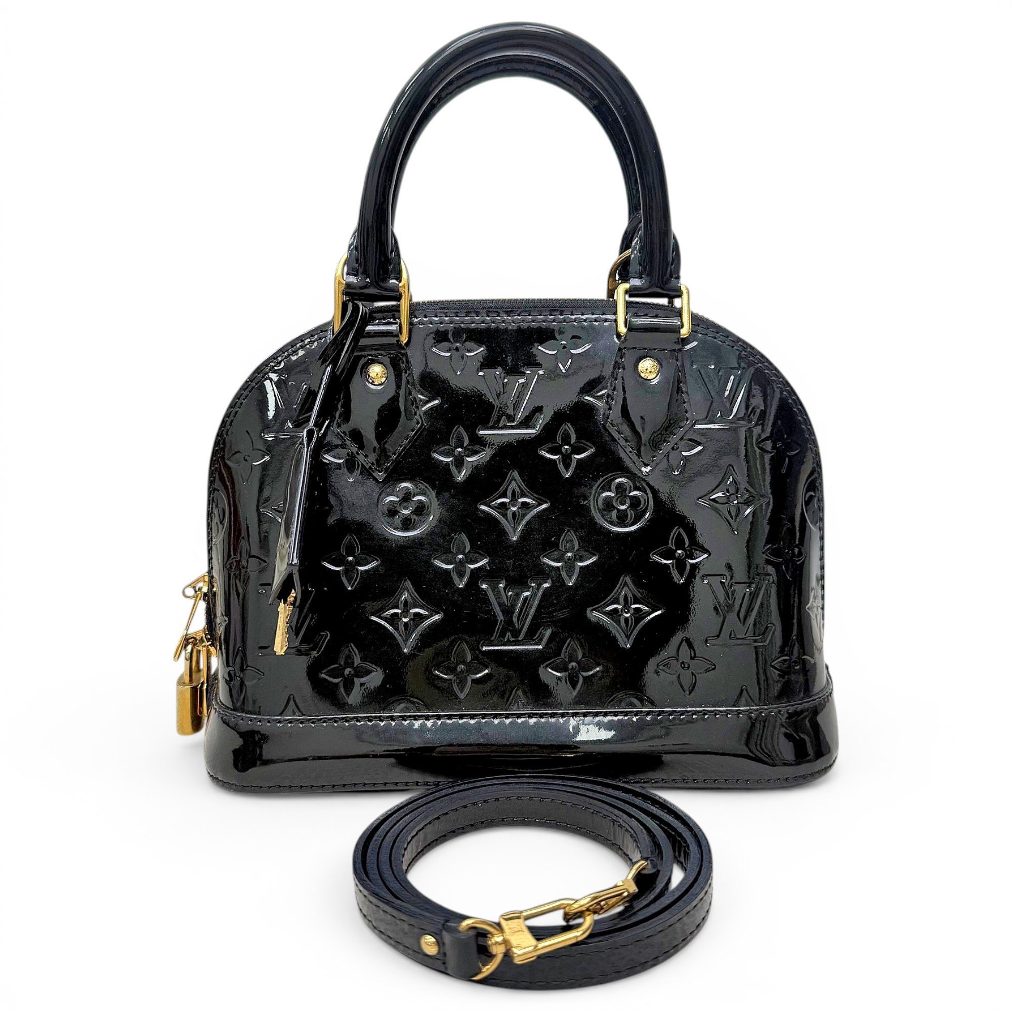 Louis Vuitton Alma BB patent leather handbag