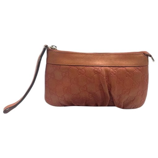 Leather clutch bag