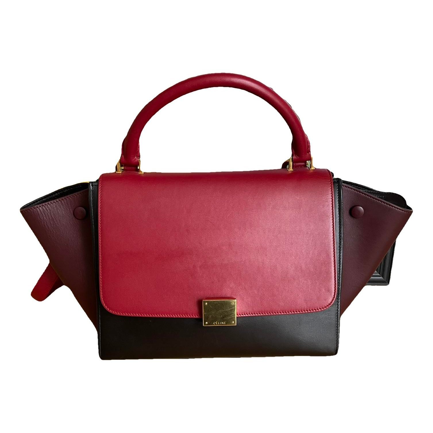 Trapèze leather handbag