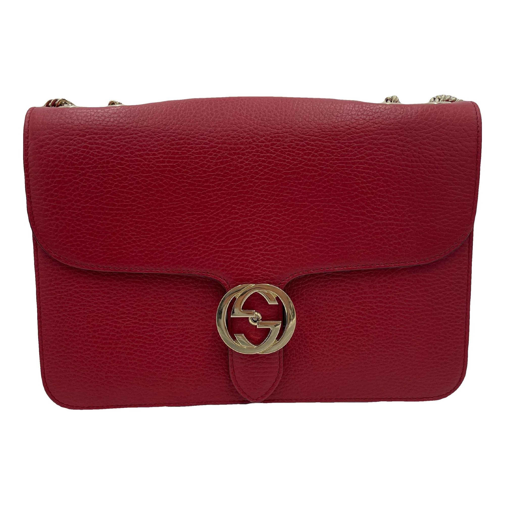 Interlocking leather handbag