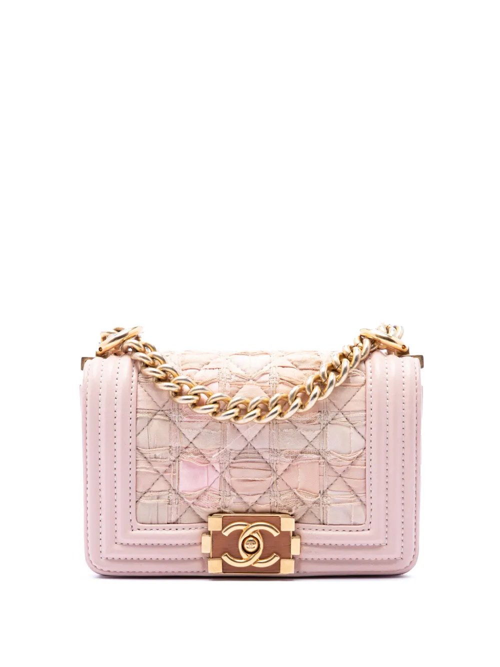 2016-2017 Mini Quilted Tweed and Lambskin Boy Flap crossbody bag