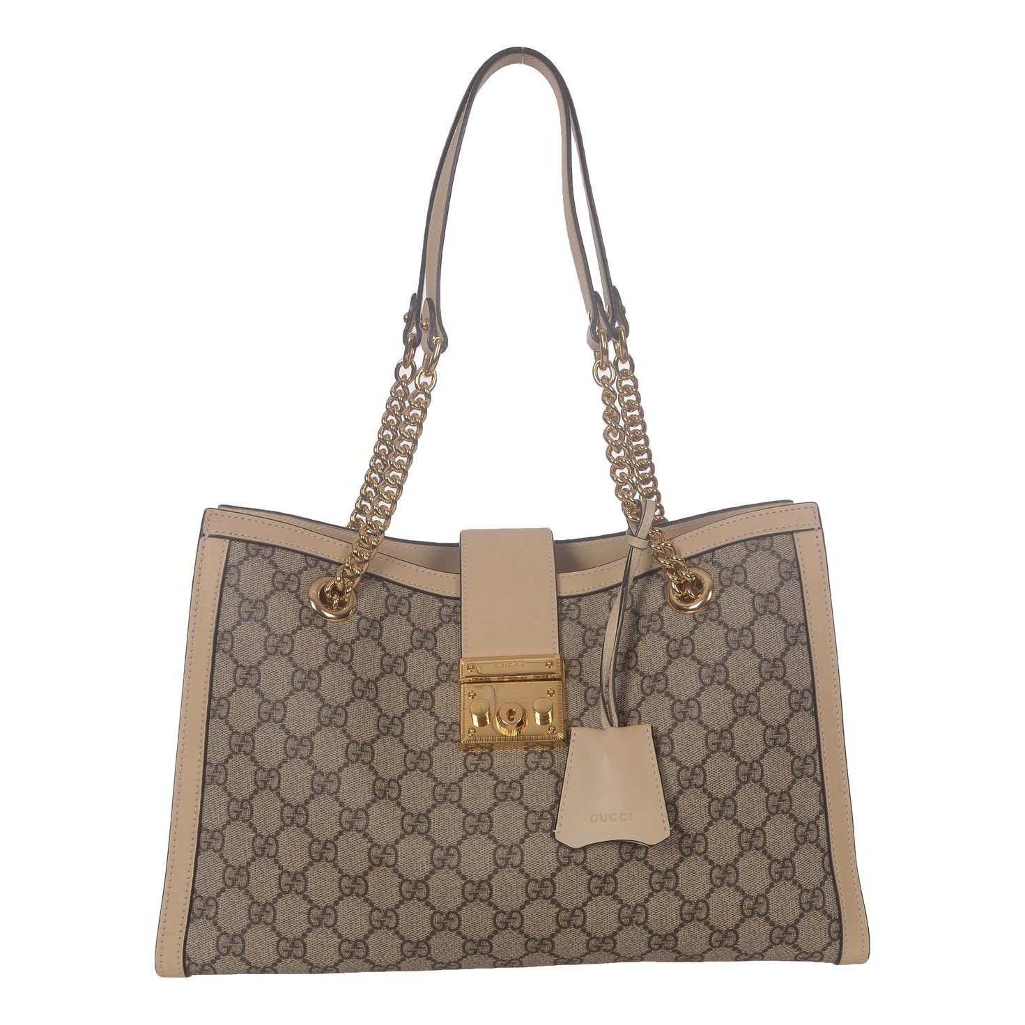 Padlock leather handbag