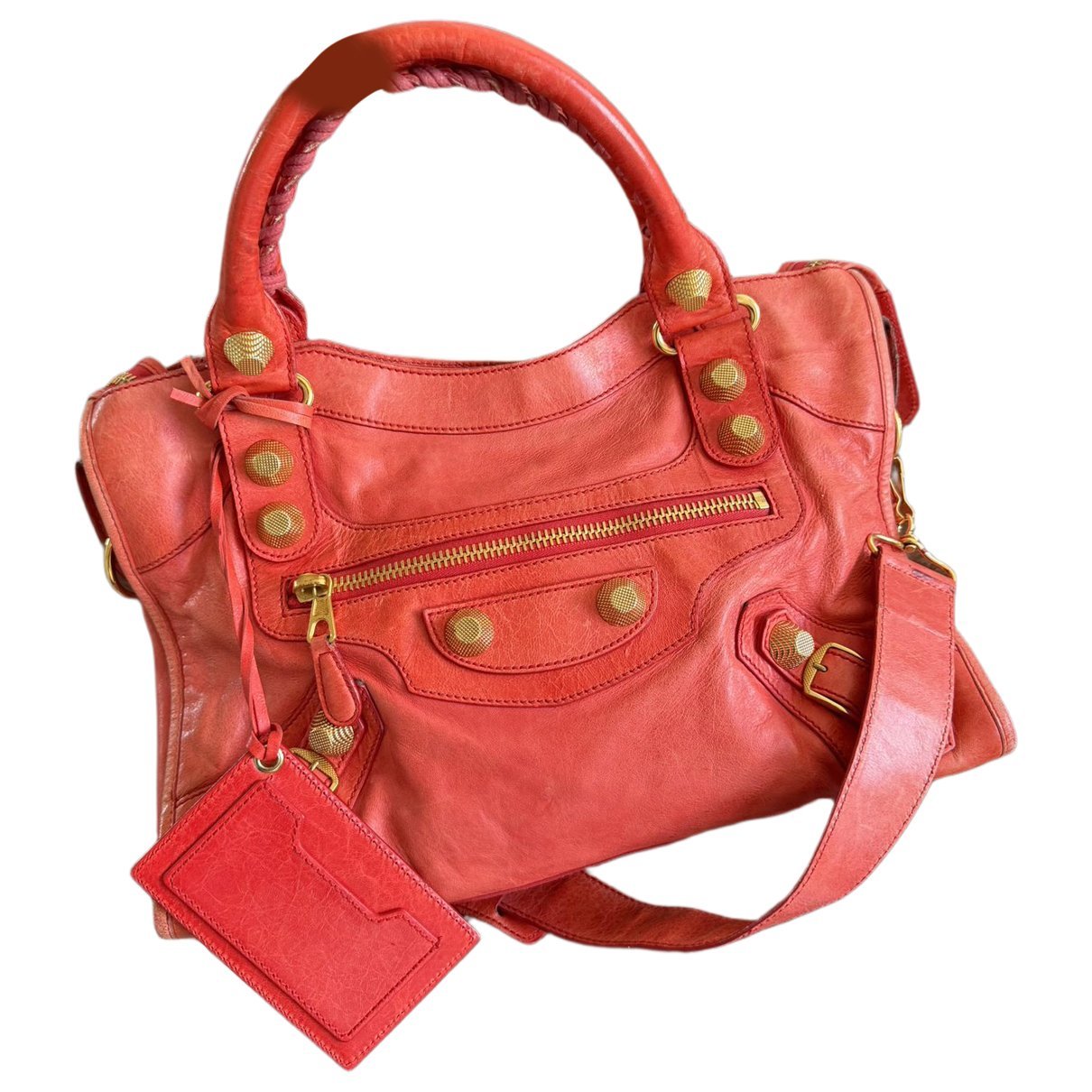 City leather handbag