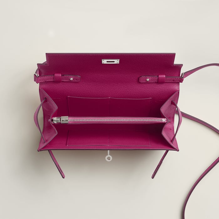 Rose Pourpre Kelly Classique to Go Wallet