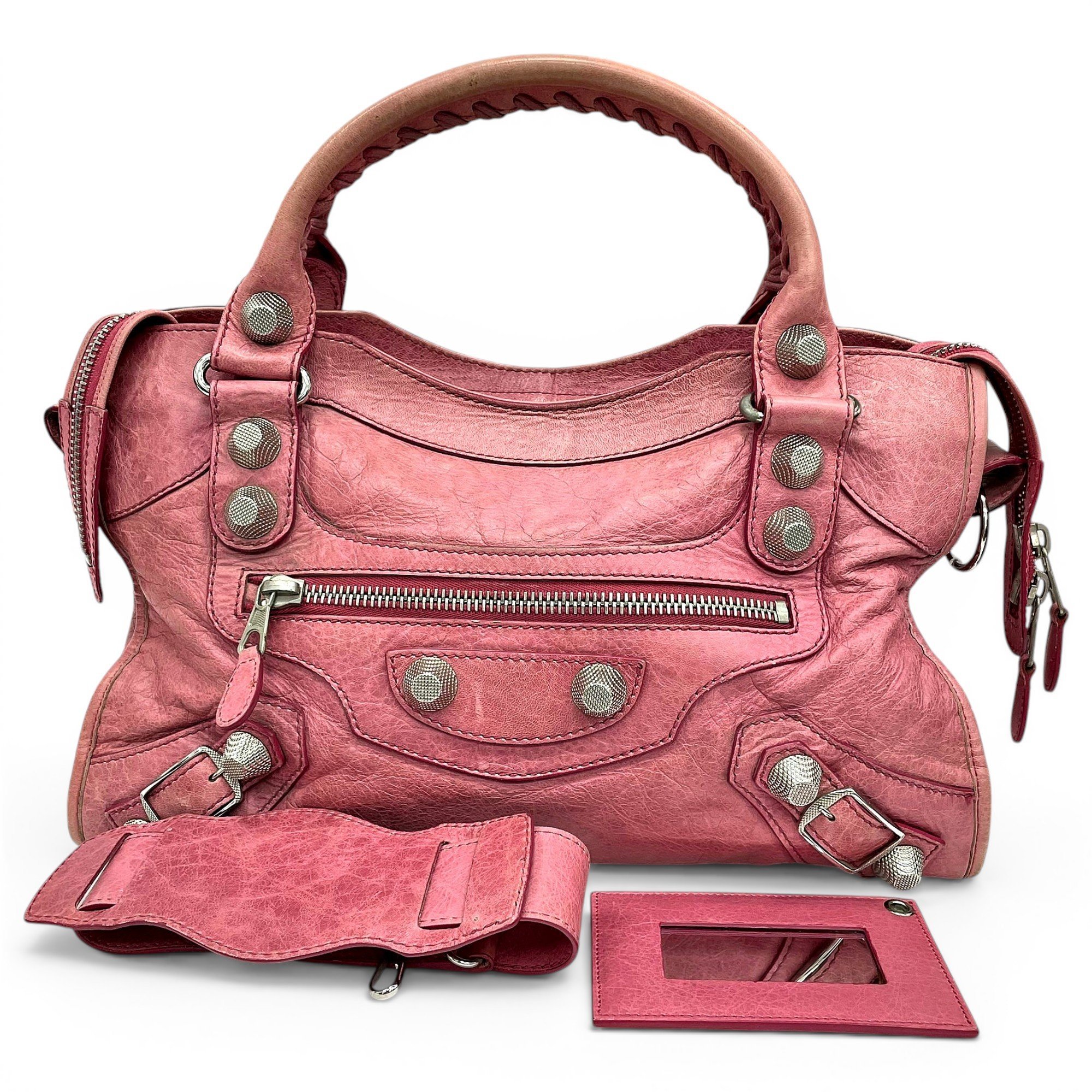City leather handbag