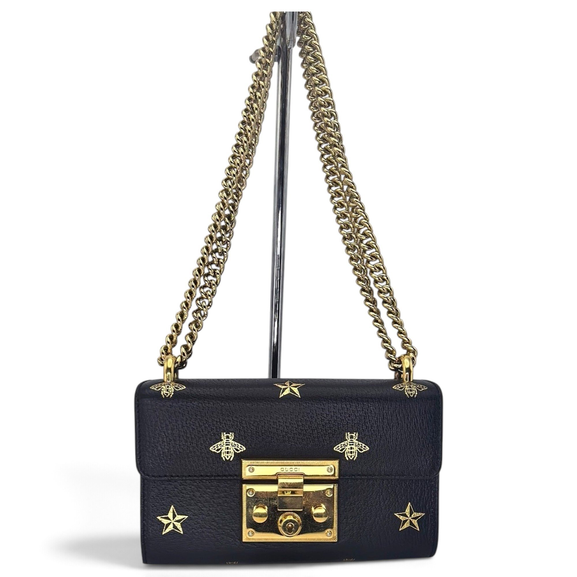 Padlock leather handbag
