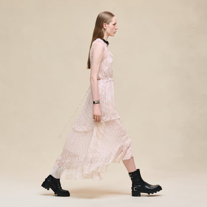 Rose Opaline "Clous" Sleeveless Dress