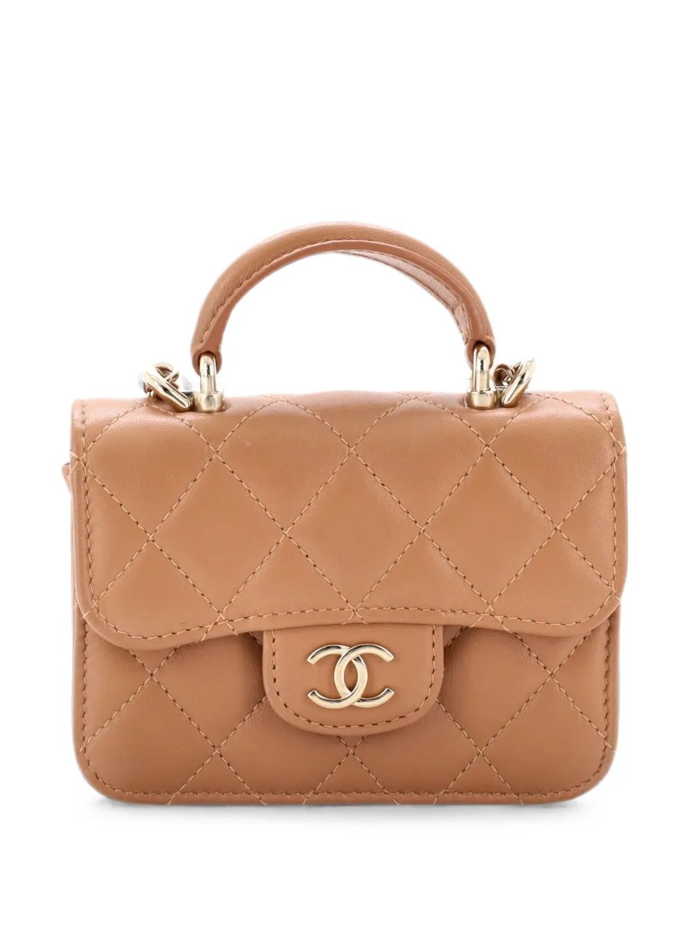 Top Handle Flap Coin Purse with Chain Quilted Lambskin crossbody bag