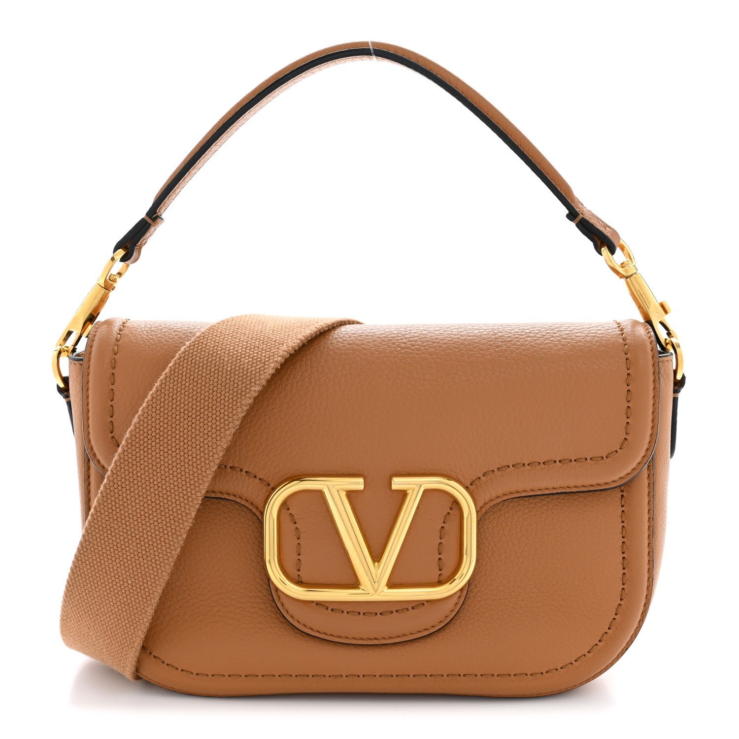 Valentino Garavani Valentino Garavani Soft Grainy Calfskin Alltime Shoulder Bag Almond Beige