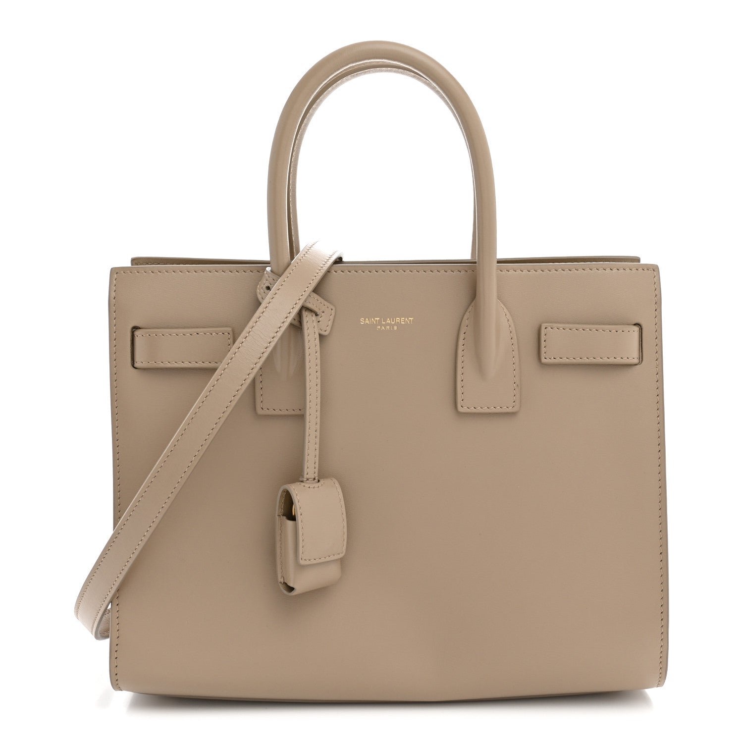 Saint Laurent Calfskin Baby Sac De Jour Dark Beige