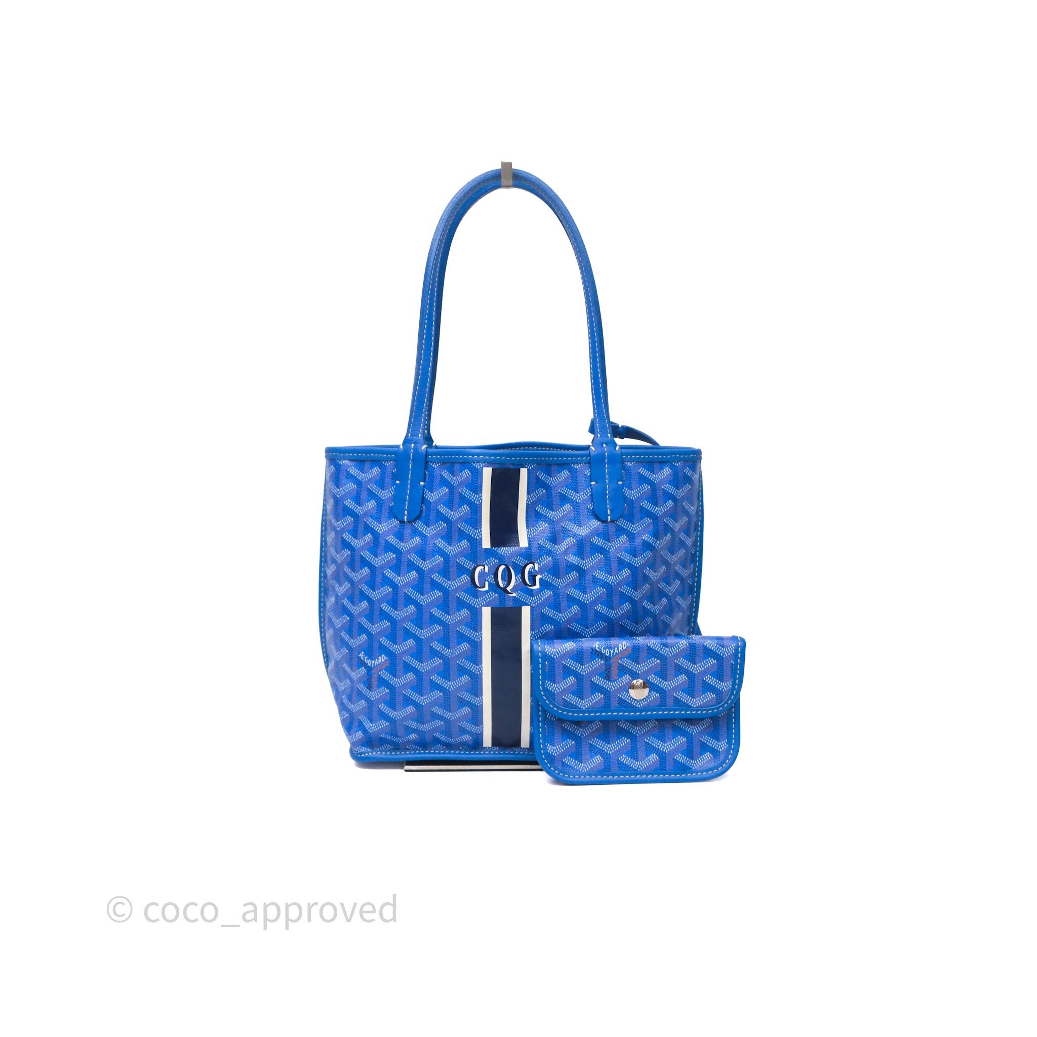 Goyard Anjou Mini Bag Goyardine Canvas Blue
