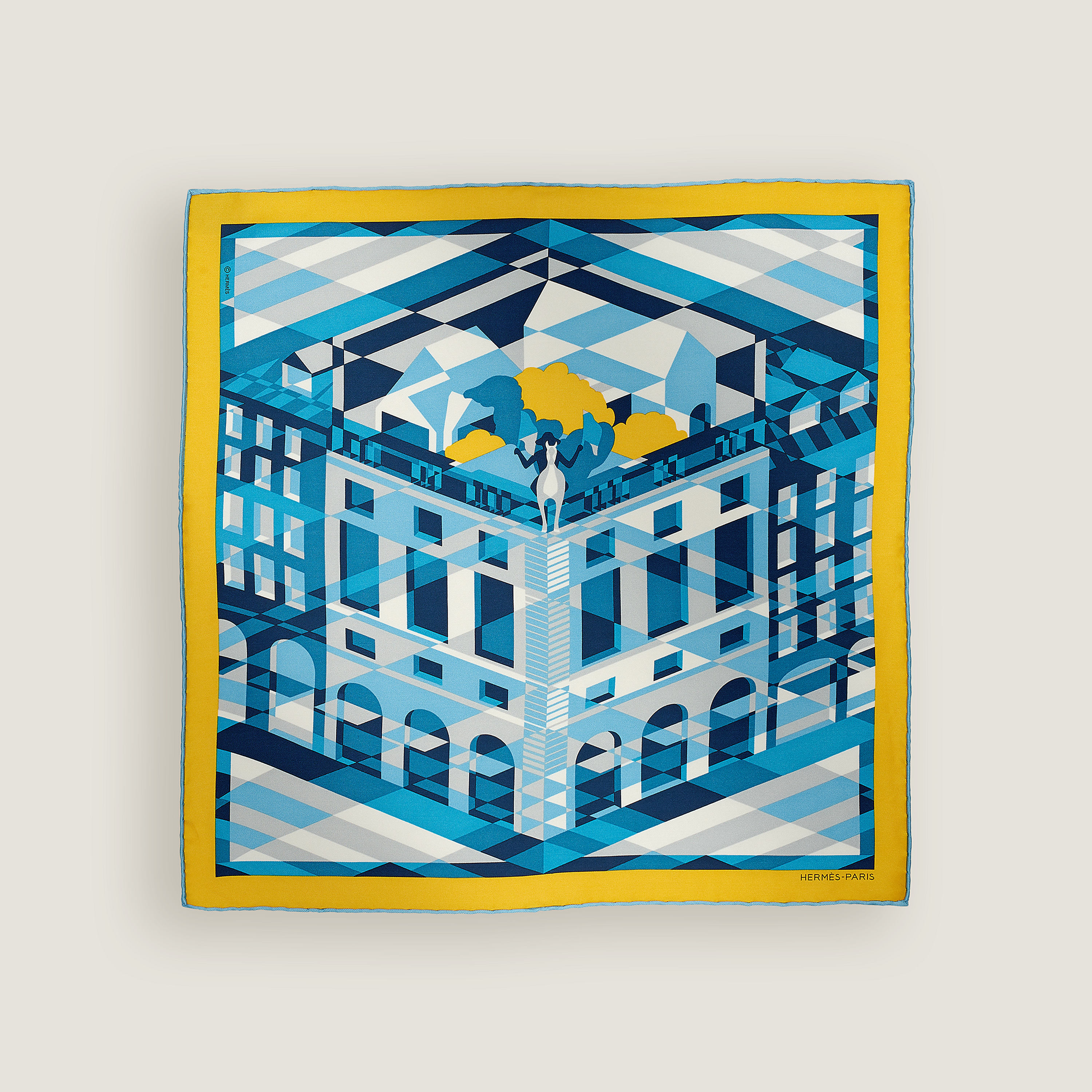 Faubourg en Perspective pocket square 45