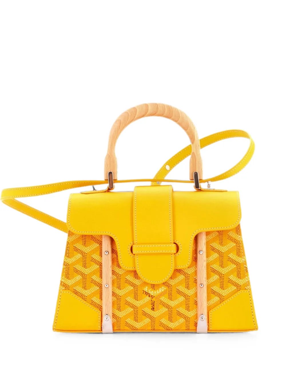 Goyard Structured Saigon Top Handle Bag Coated Canvas with Leather Mini satchel