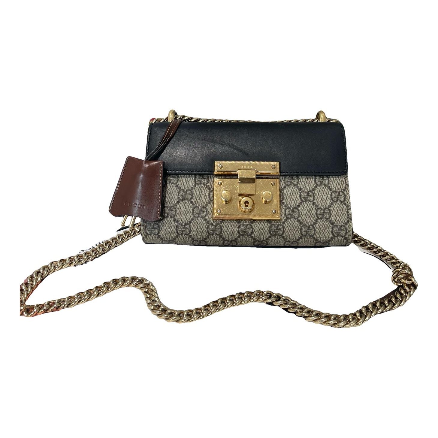 Padlock leather handbag