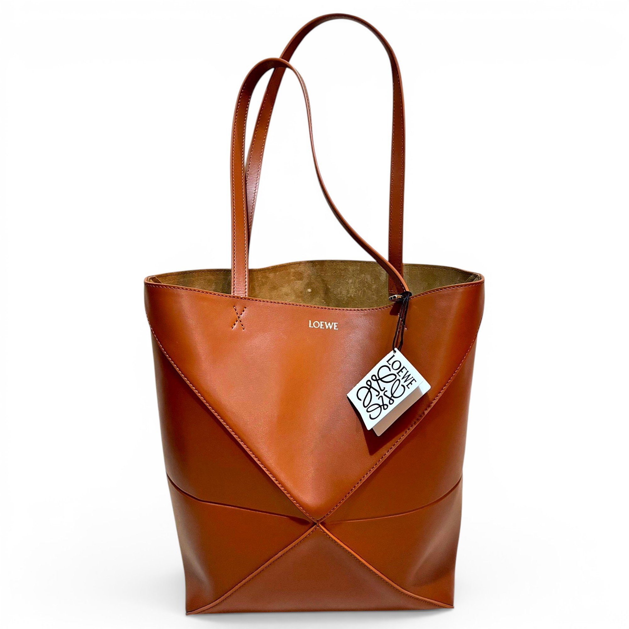 Puzzle Fold leather tote