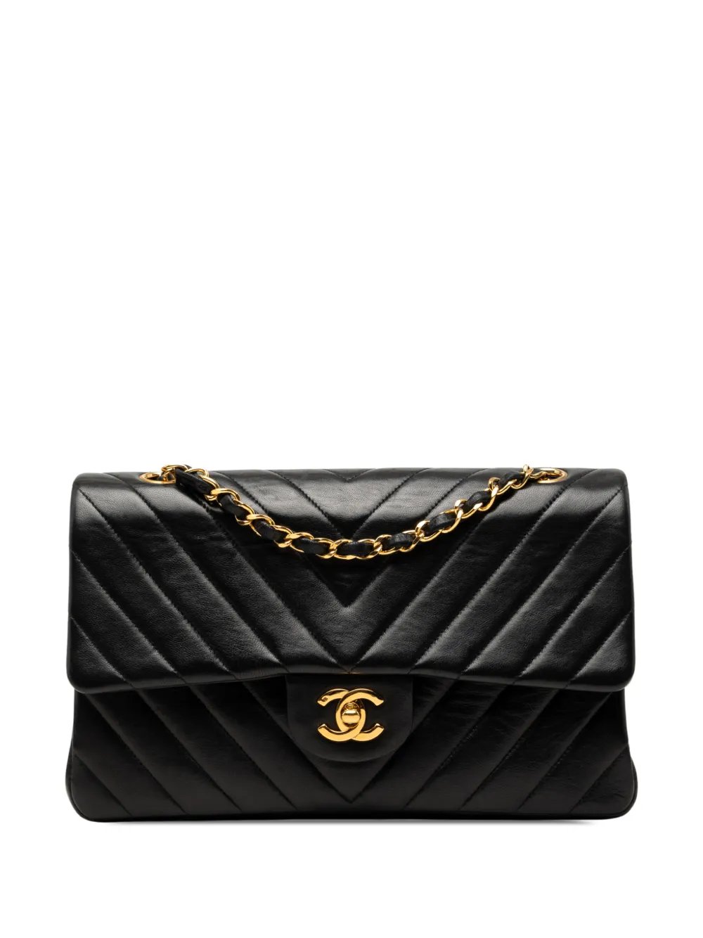 1994-1994 Medium Classic Chevron Lambskin Double Flap shoulder bag