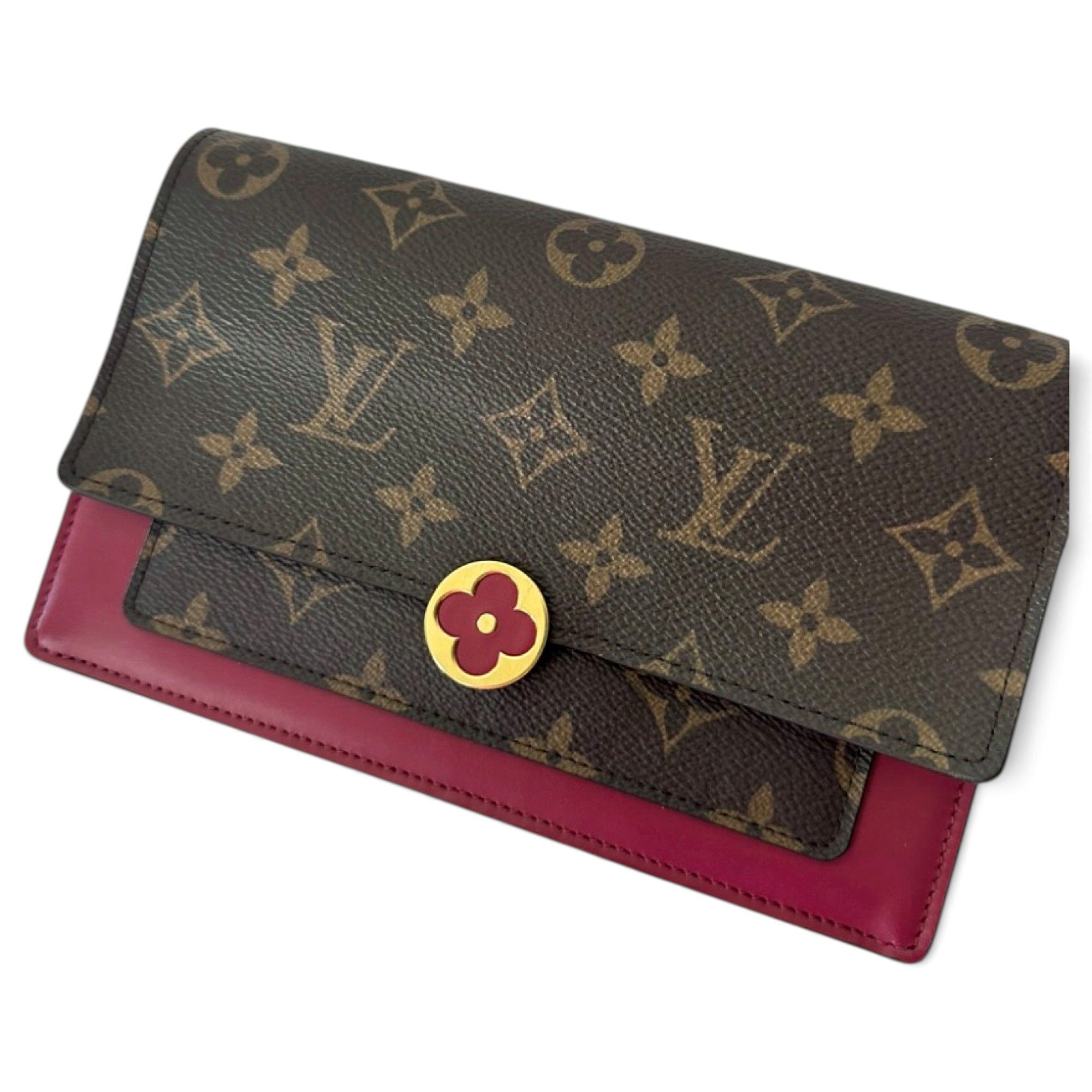 Chaîne Flore leather clutch bag
