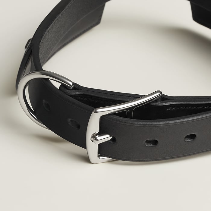 Noir Black Tie Dog Collar, M and L