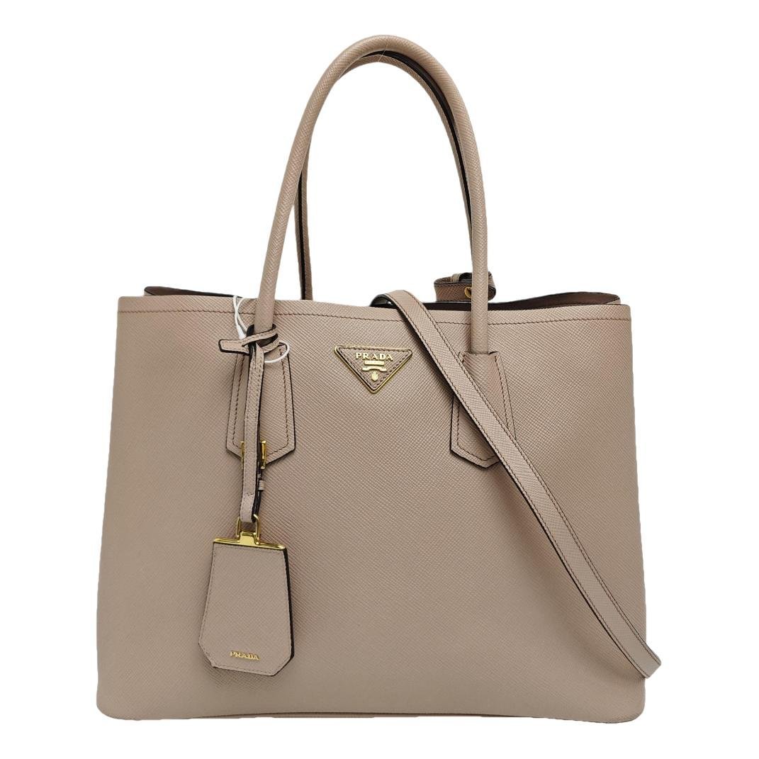 Double leather handbag