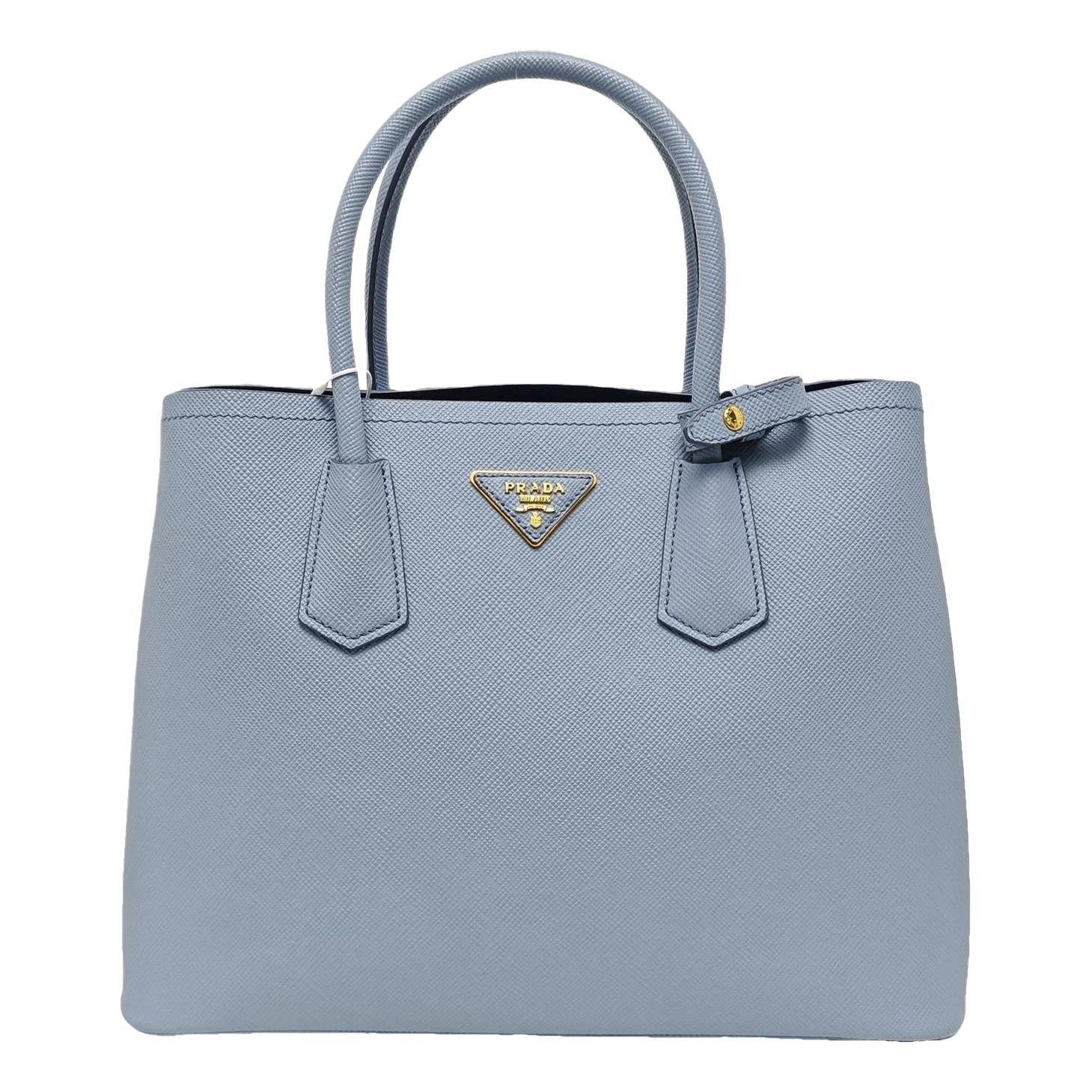 Double leather handbag