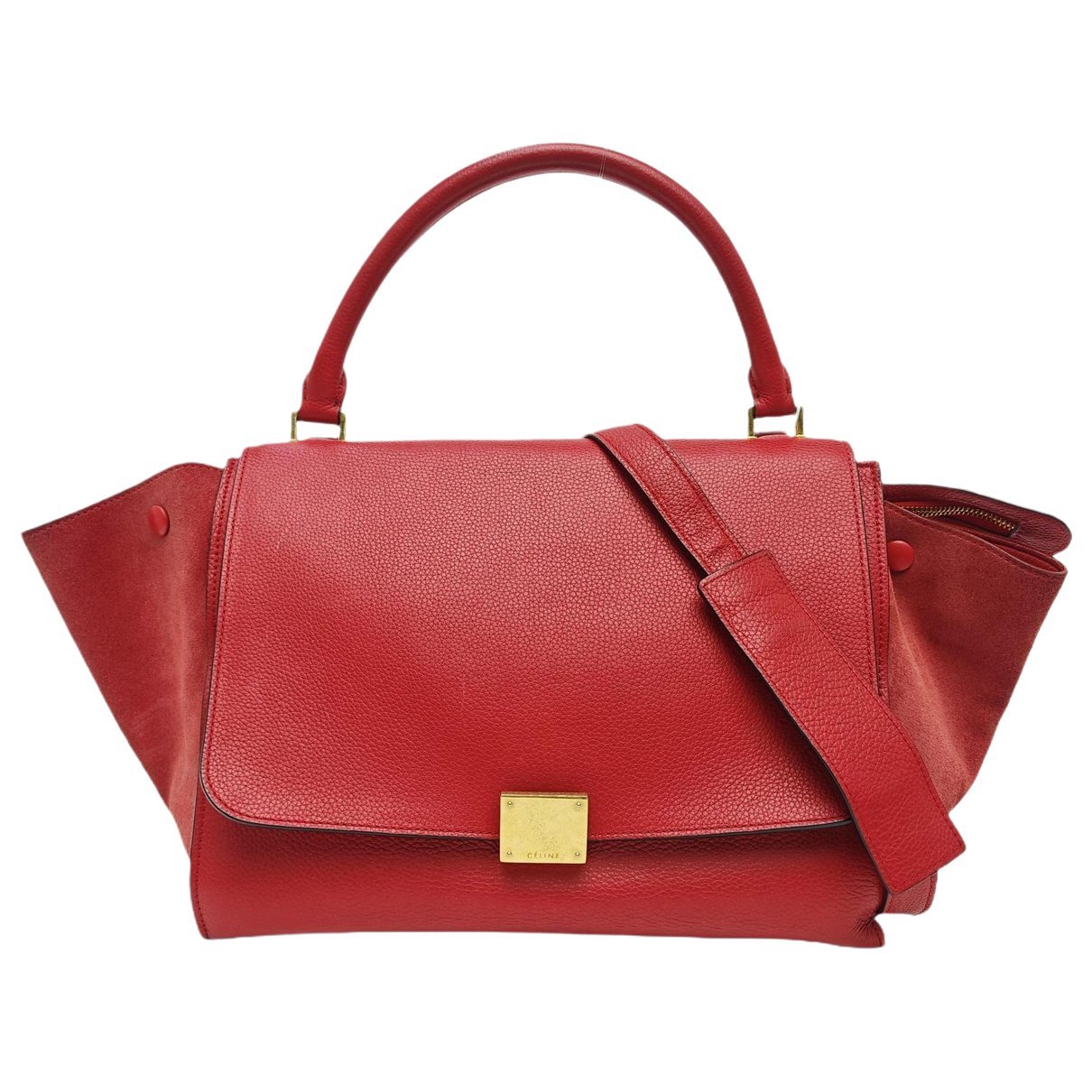 Trapèze leather handbag