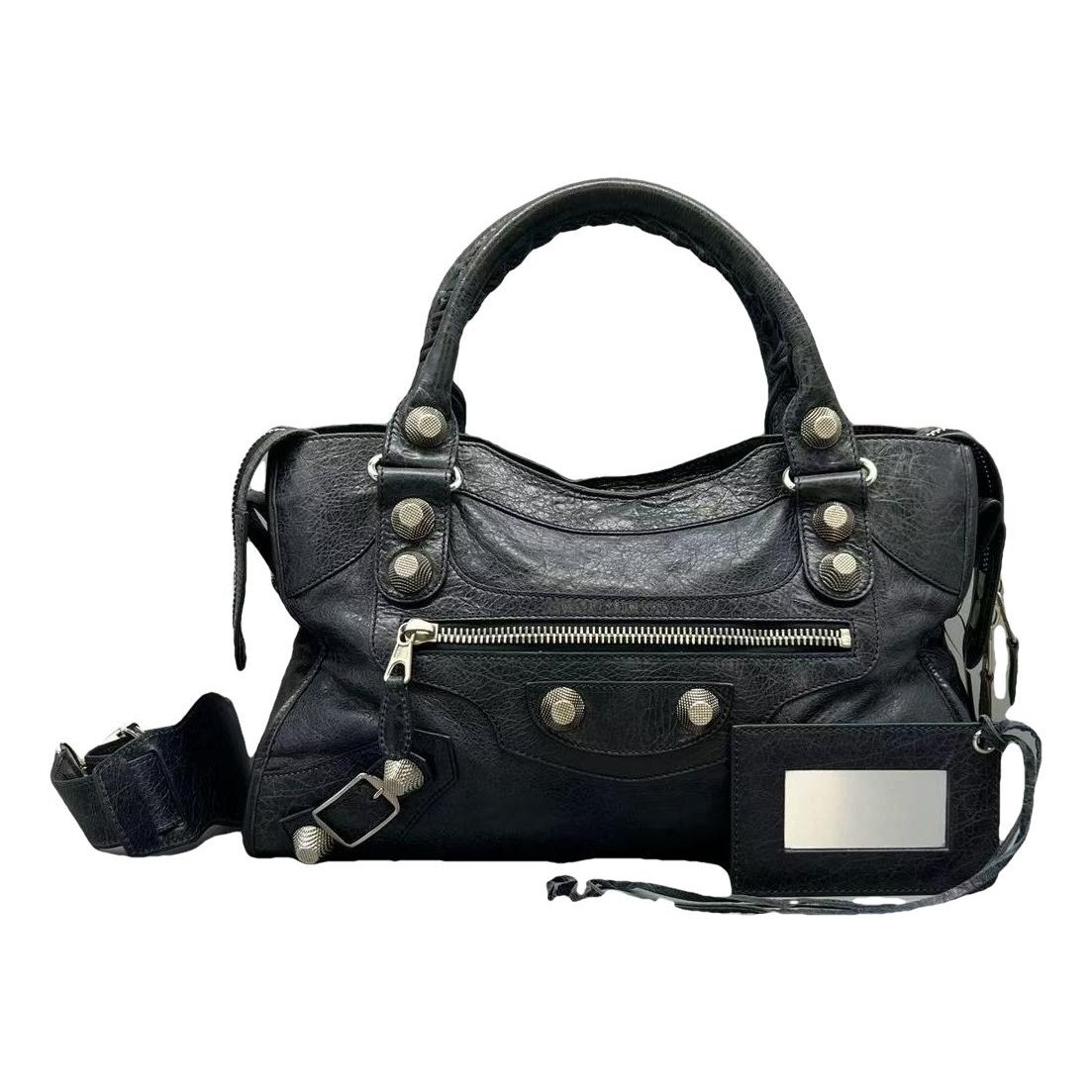 City leather handbag