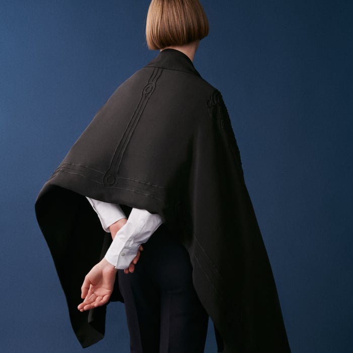 Noir Trompe l'Oeil Brandebourg Stole