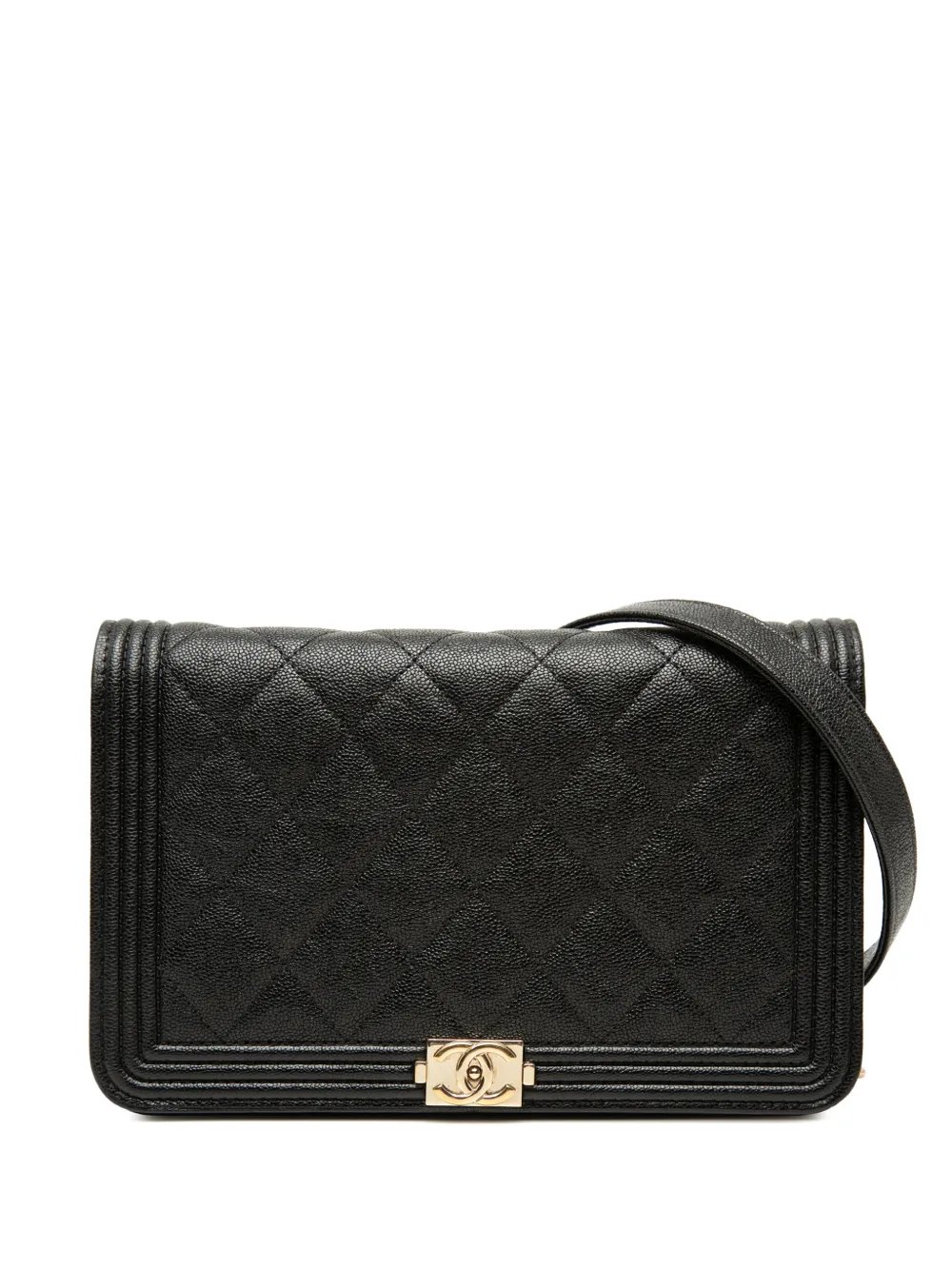 2019 Quilted Caviar Boy Wallet on Chain crossbody bag