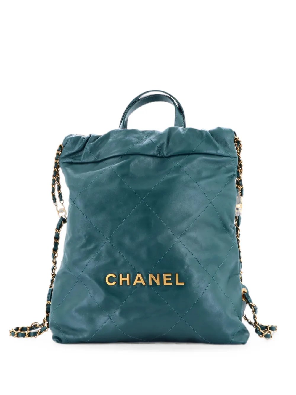 22 Chain Quilted Calfskin Medium backpack