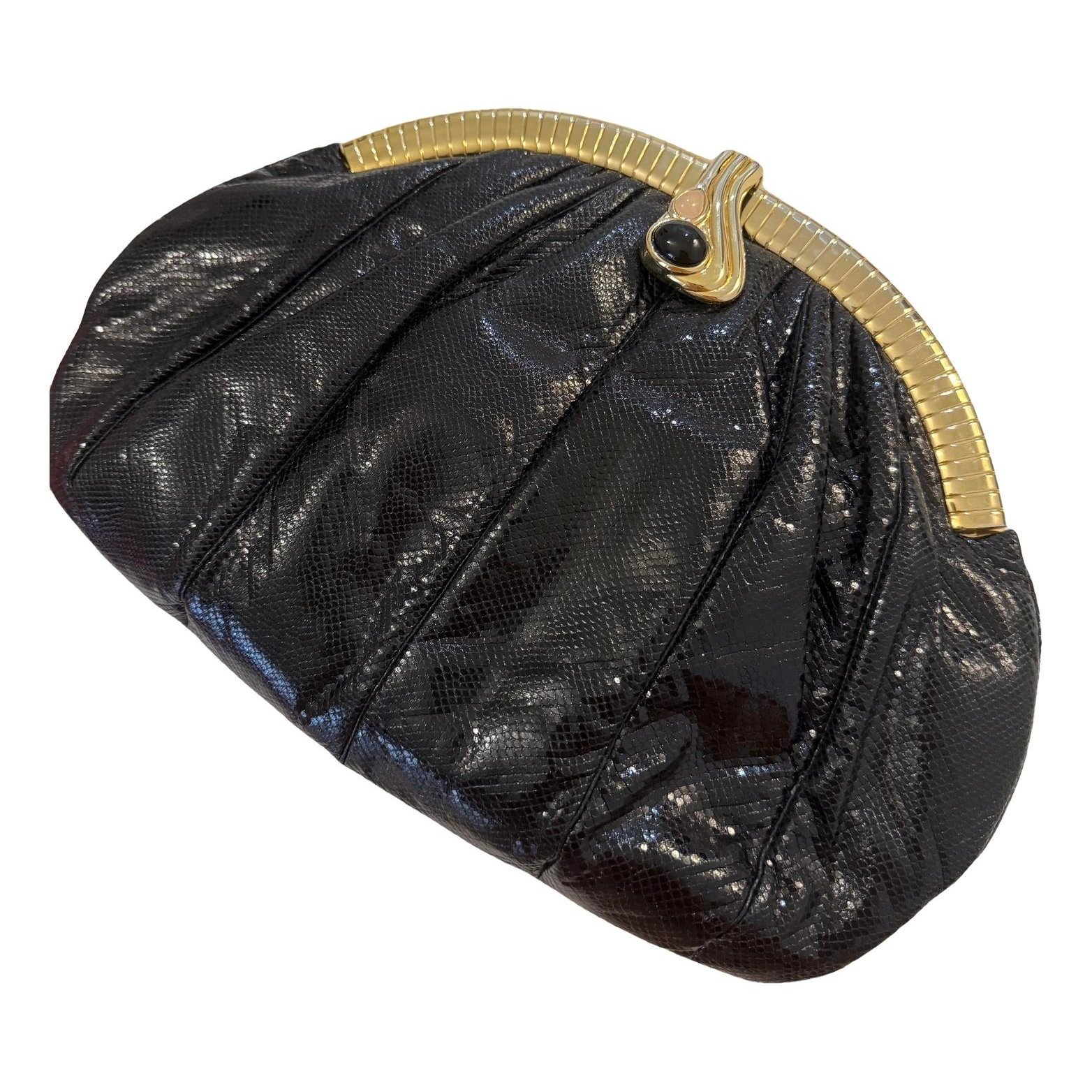 Leather clutch bag