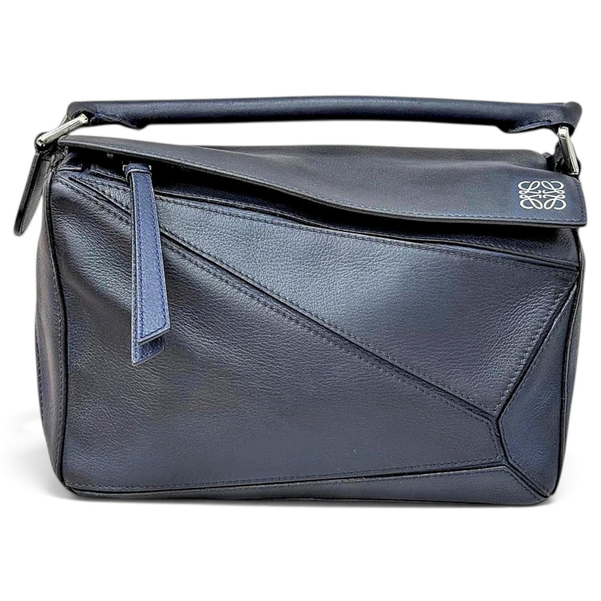 Puzzle leather handbag