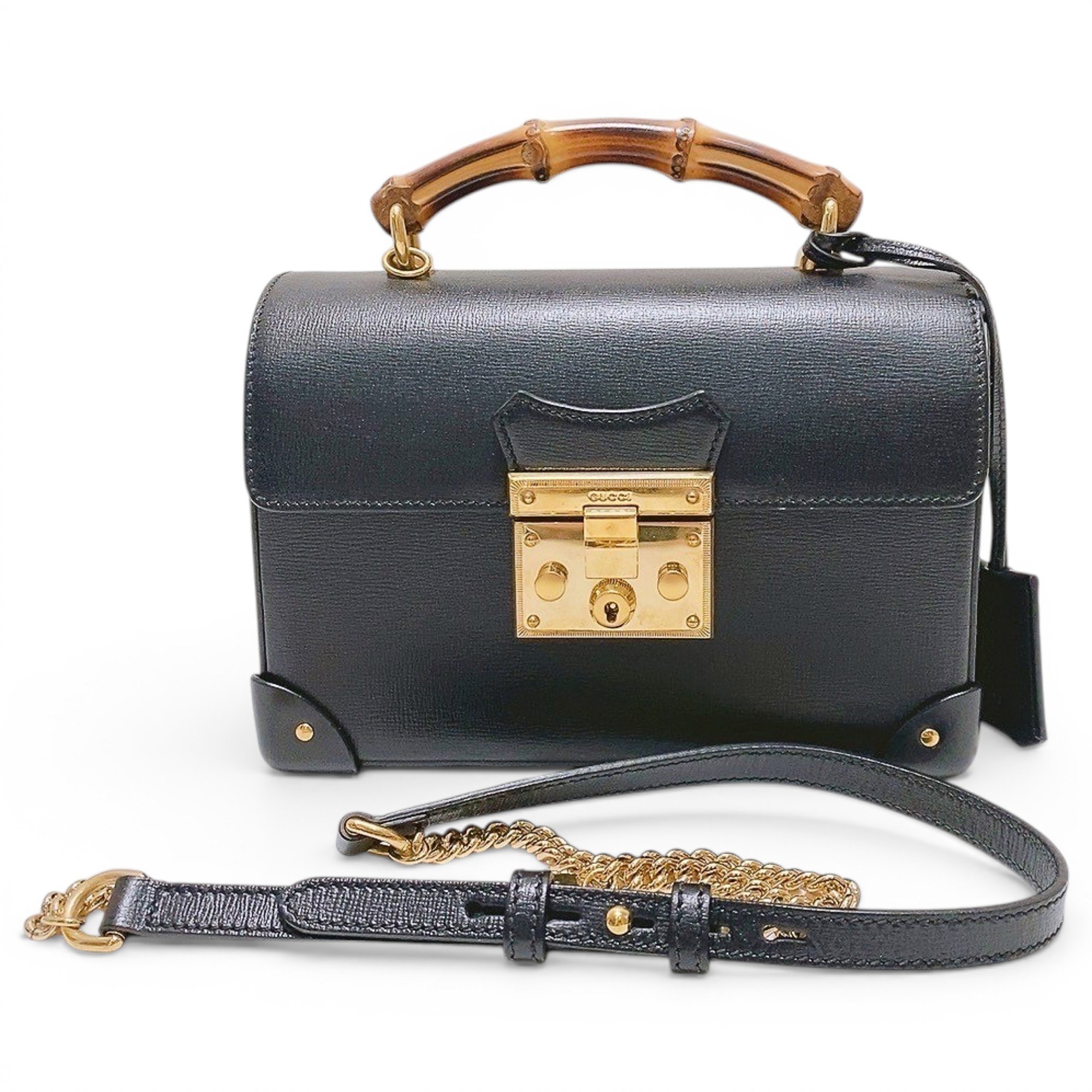 Padlock leather handbag