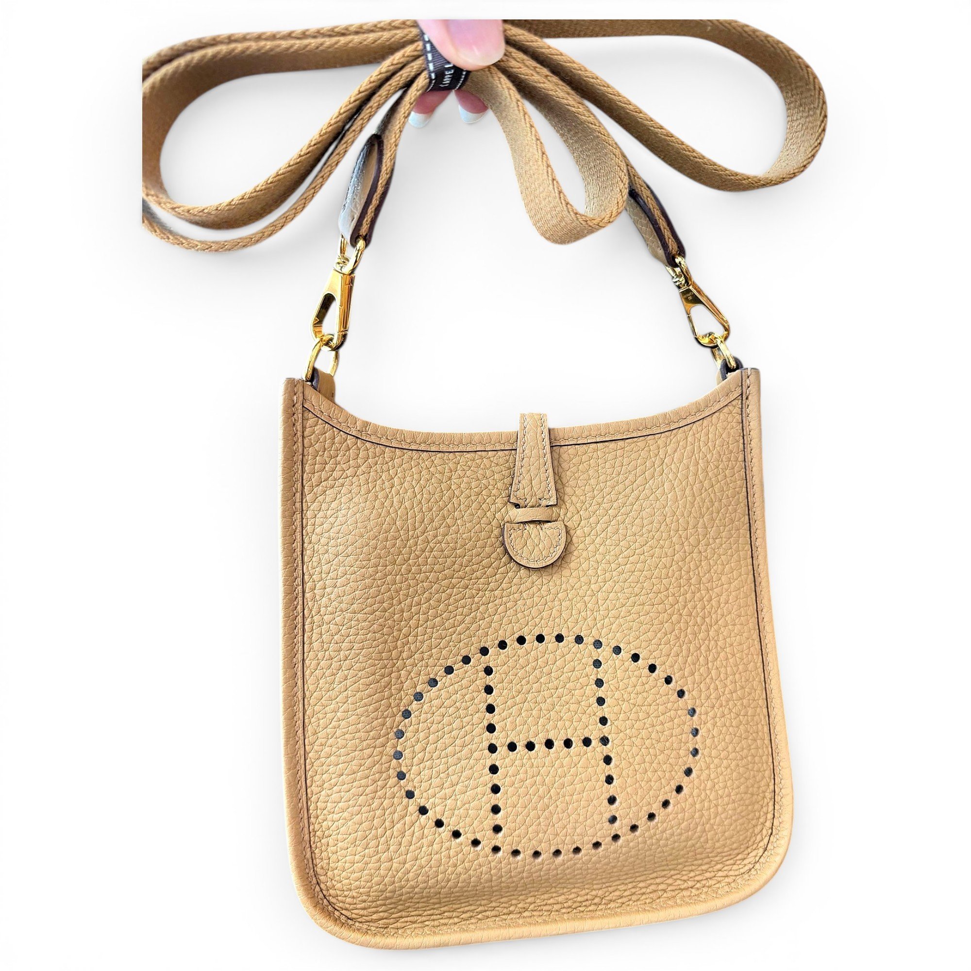 Hermes Evelyne Handbag Natural