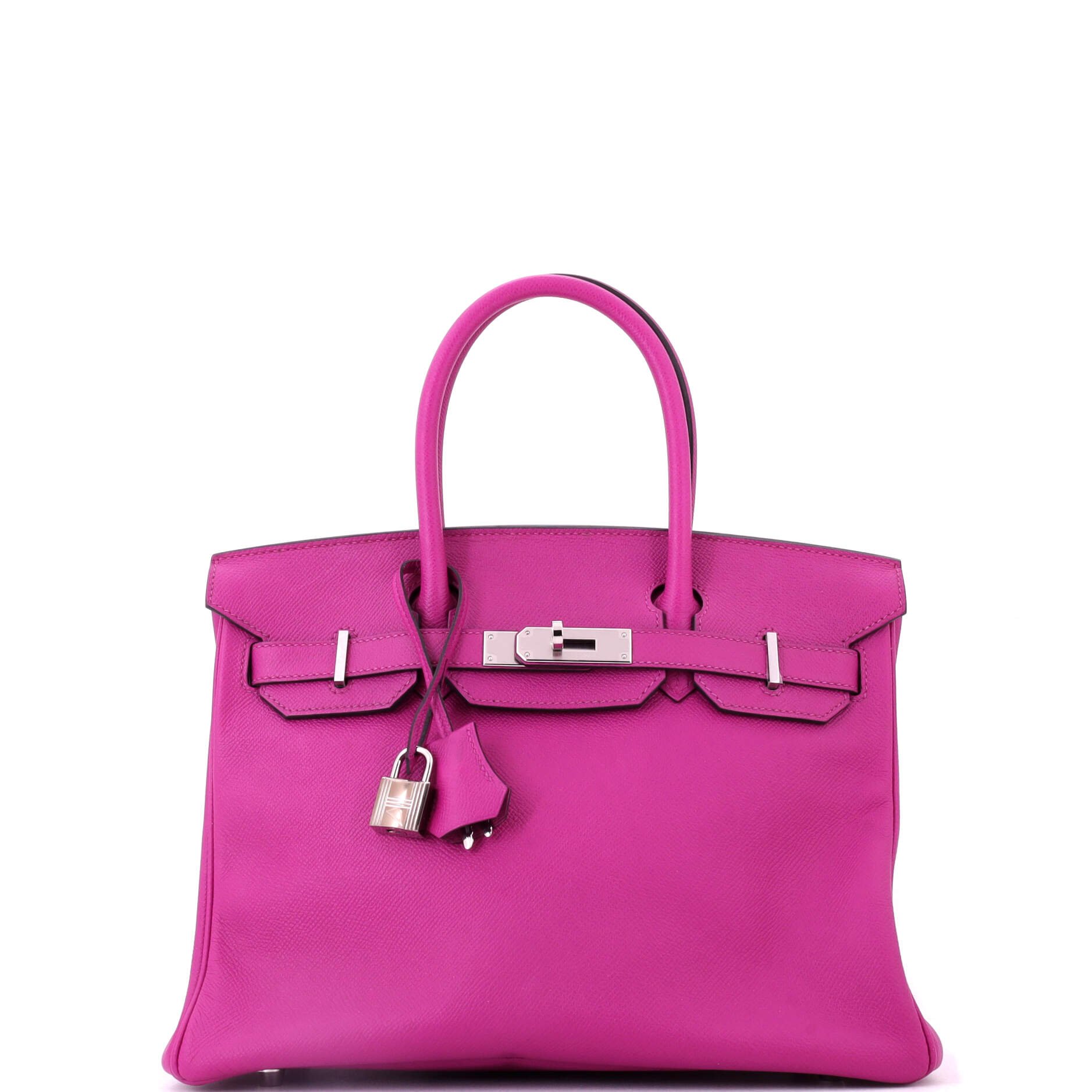 Hermes Birkin Handbag Rose Pourpre Epsom with Palladium Hardware 30