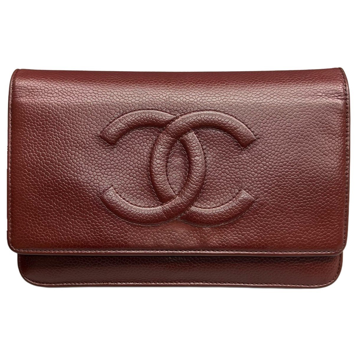 Trendy CC Wallet on Chain leather handbag