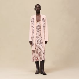 "Ferronnerie Remix" long-sleeve twillaine cardigan