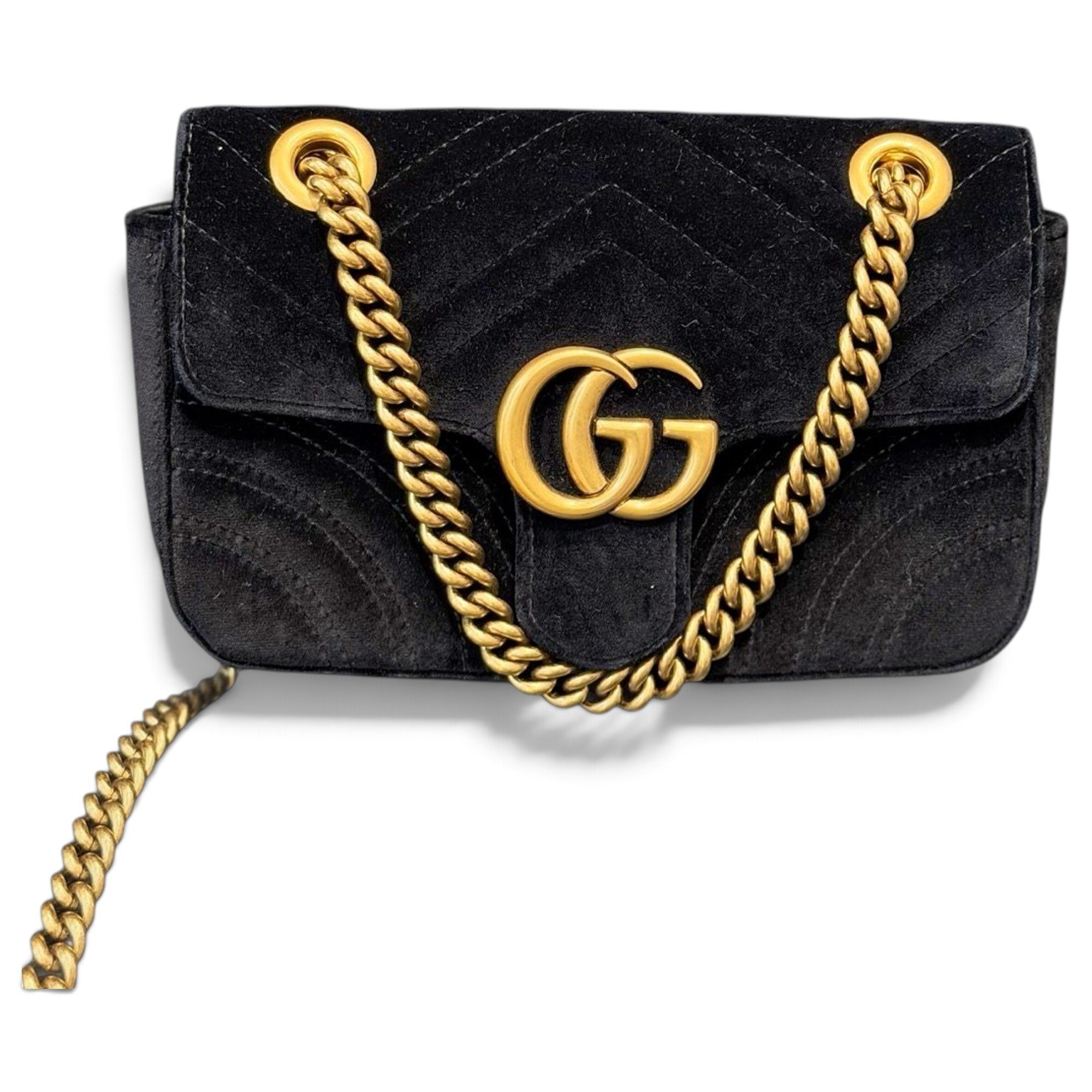 GG Marmont Chain Flap velvet handbag
