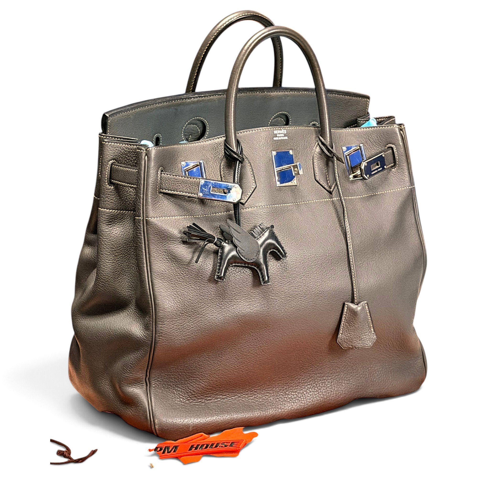 Hermes Birkin 40 Handbag Graphite Clemence Leather 2001