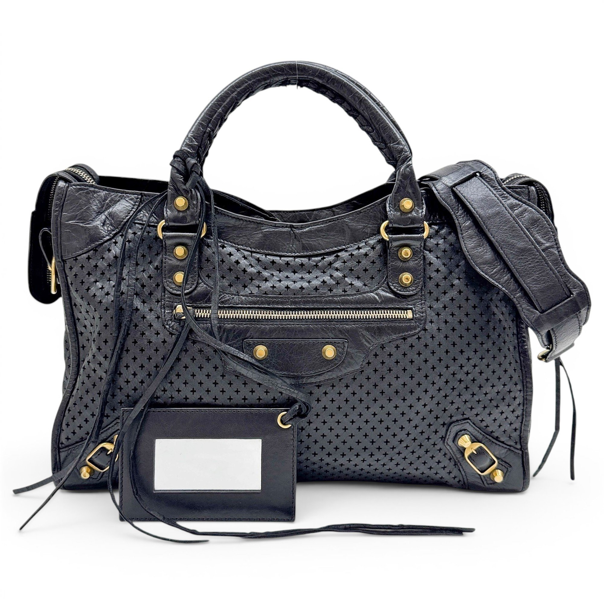 City leather handbag