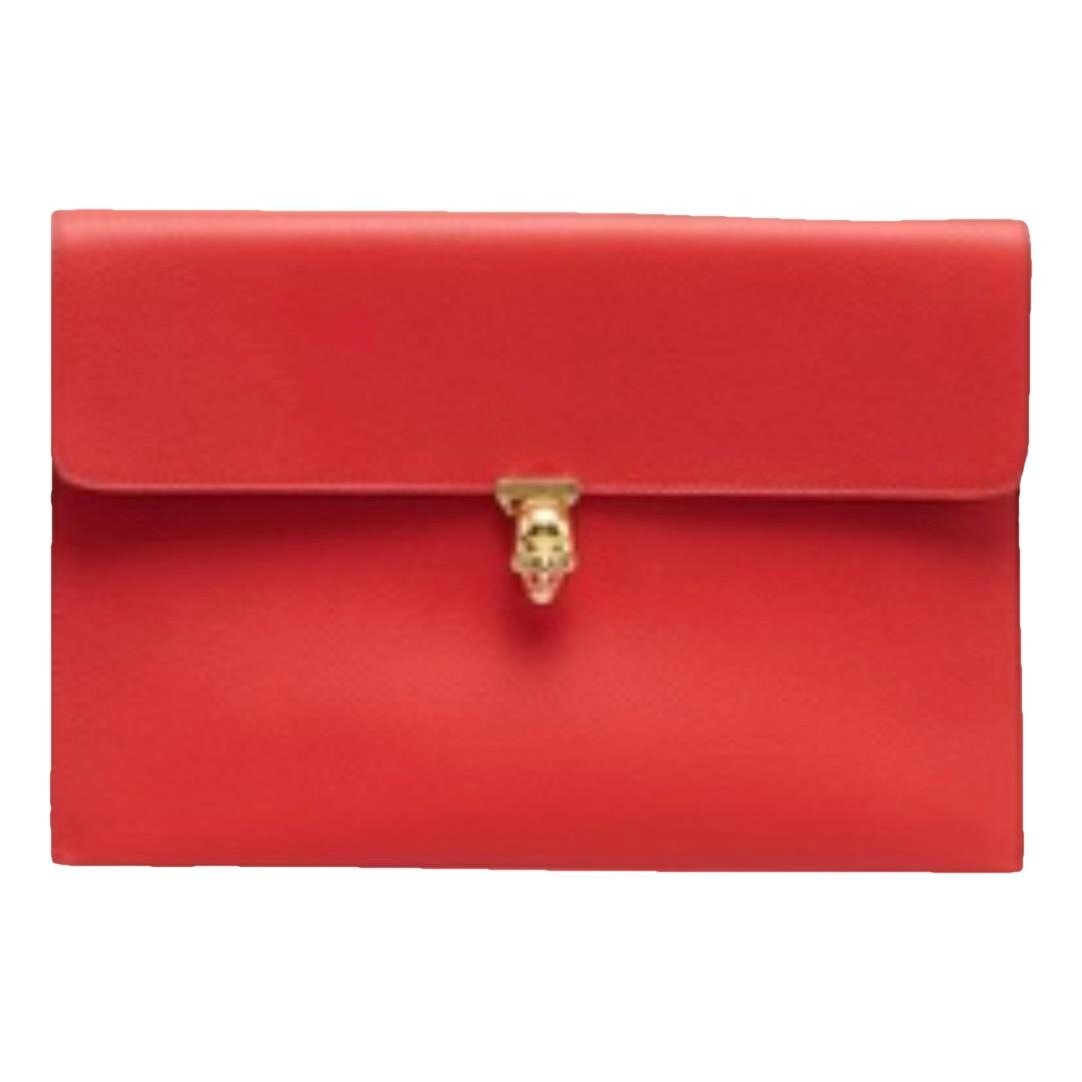 Leather clutch bag