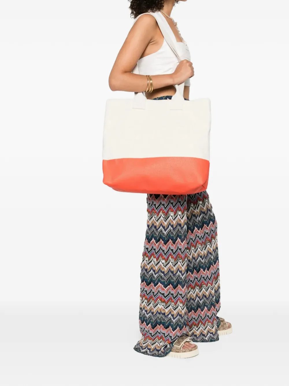 logo-embossed tote bag