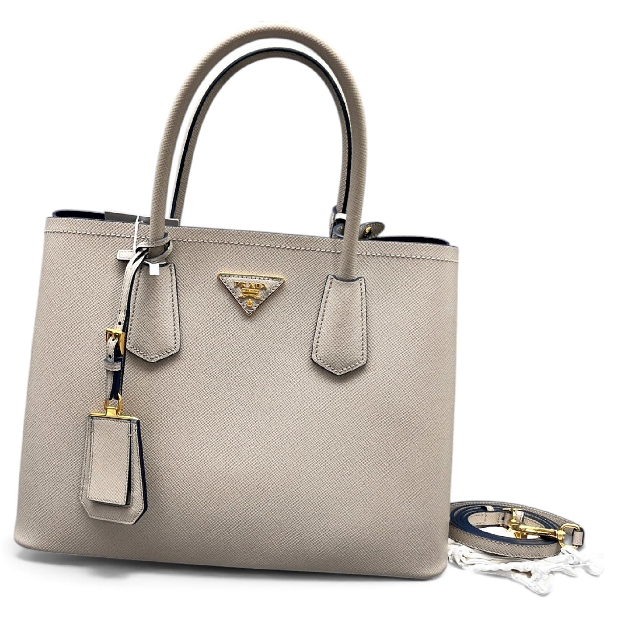 Double leather handbag